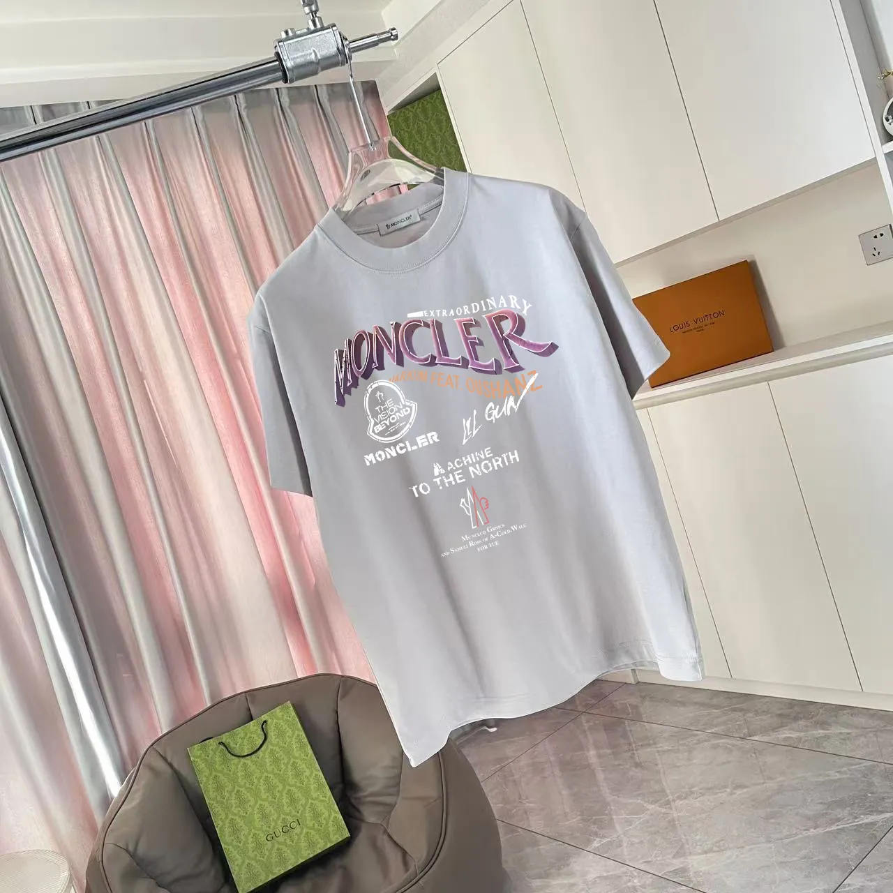 Moncle* 2025 New Arrival logo 300 t Same Style Size：S M L XL XXL ：Black White Red Gray